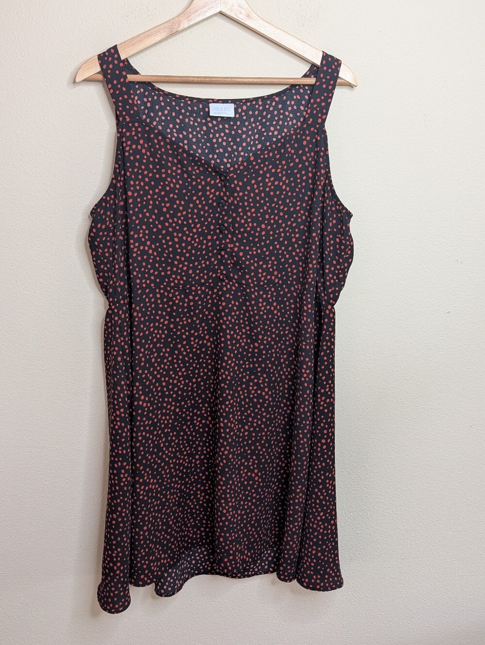 Abound Black Polka Dot Sleeveless Mini Dress XXL‎